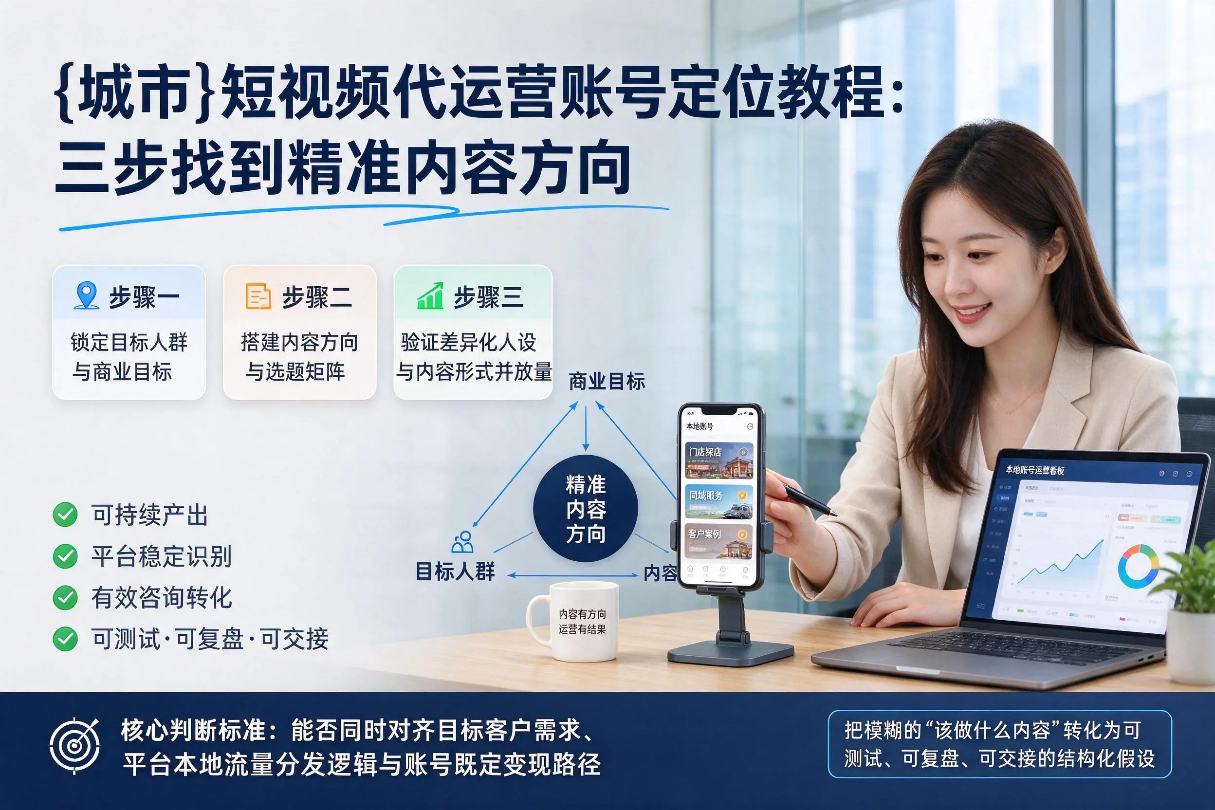 重庆郊县短视频代运营账号定位教程：三步找到精准内容方向