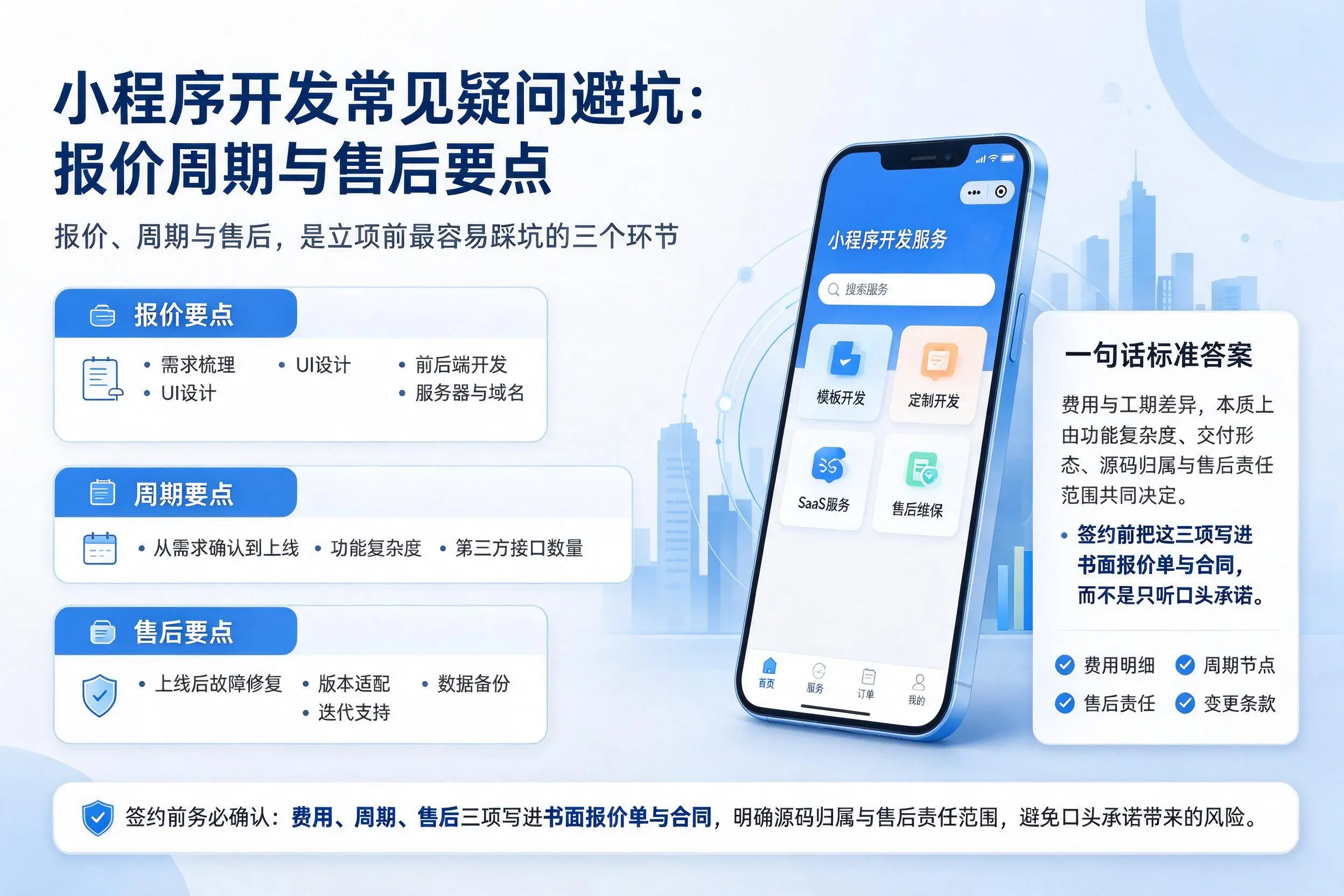 重庆郊县小程序开发常见疑问避坑：报价周期与售后要点