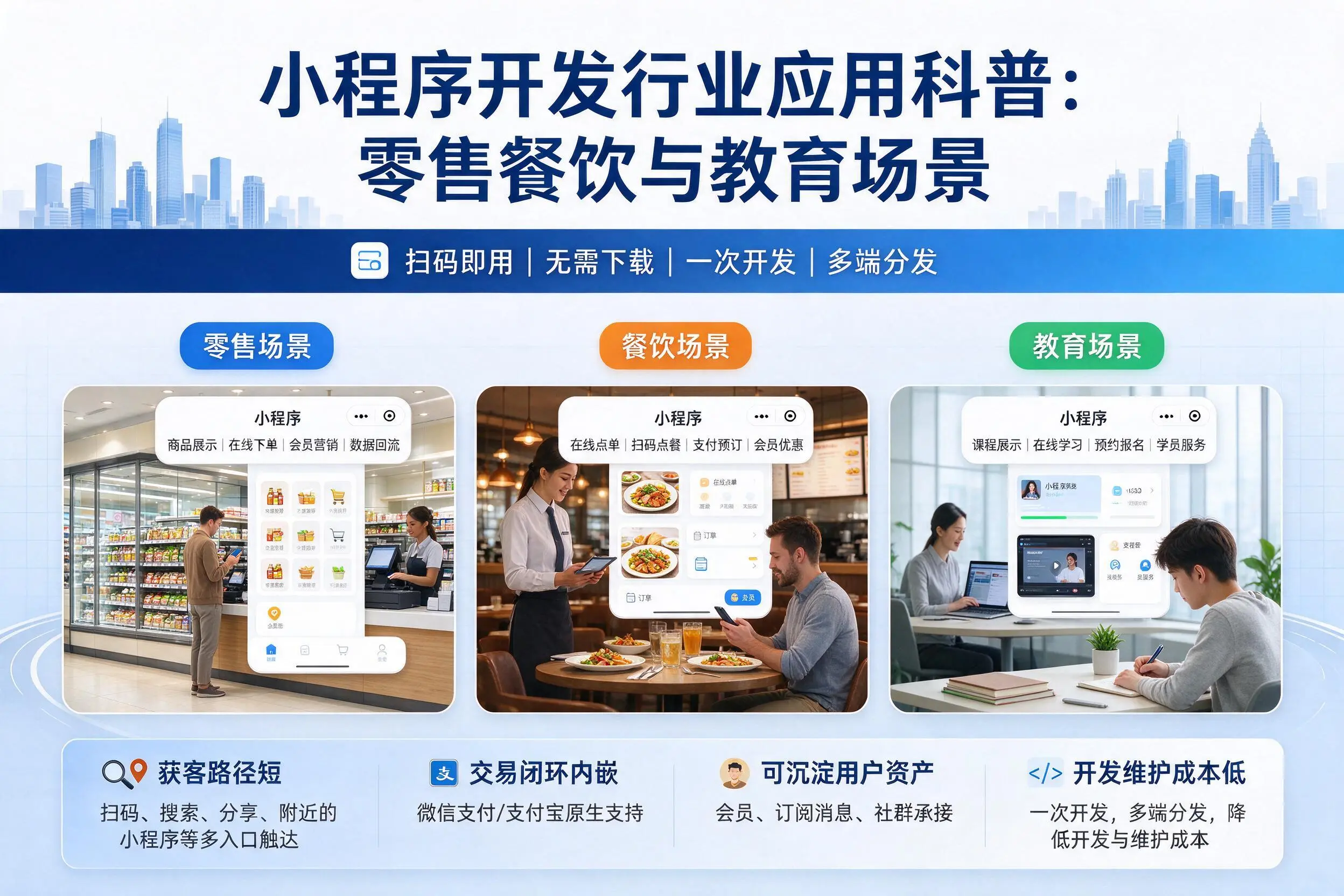 重庆郊县小程序开发行业应用科普：零售餐饮与教育场景