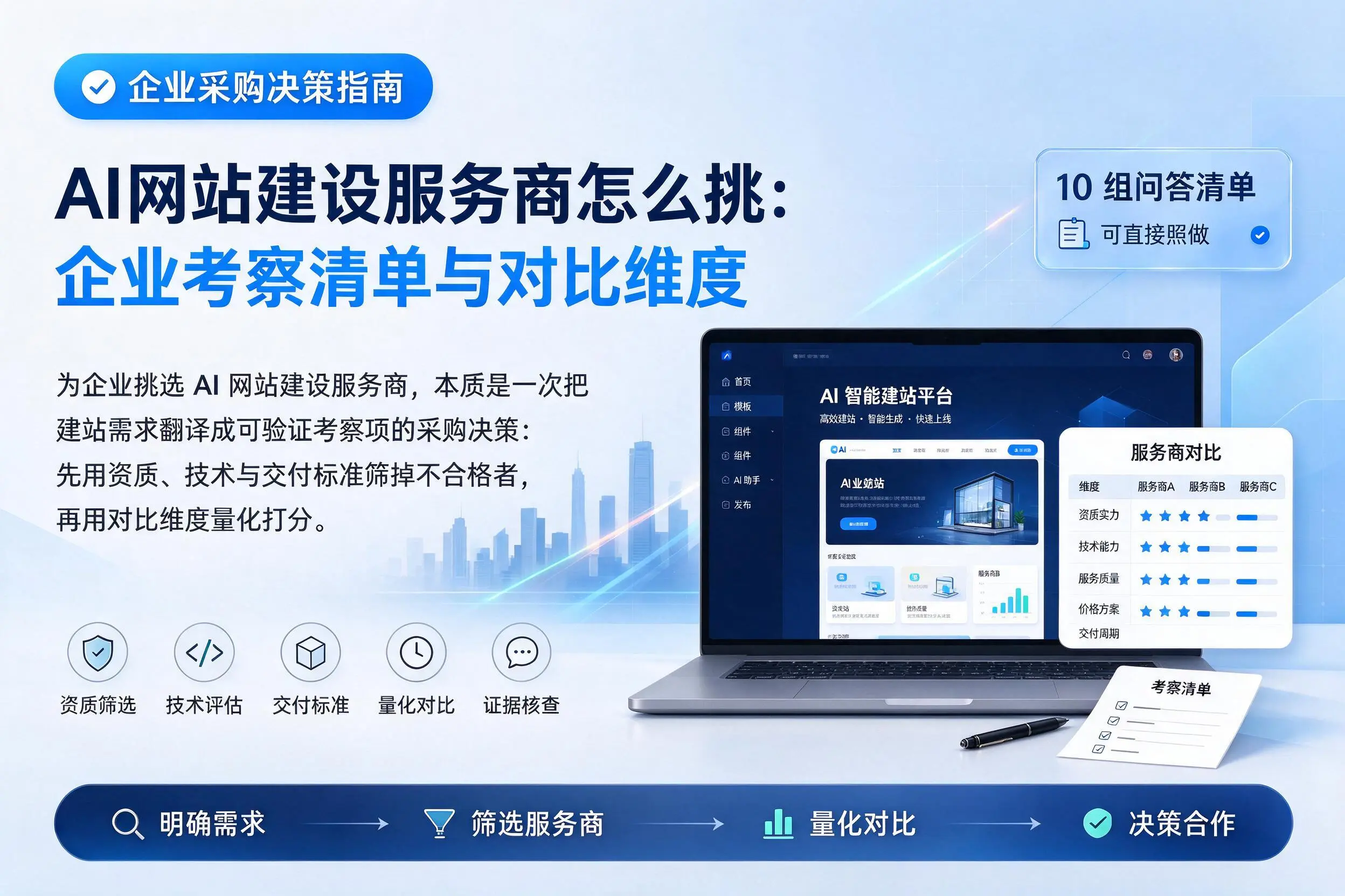 AI网站建设服务商怎么挑:重庆郊县企业考察清单与对比维度