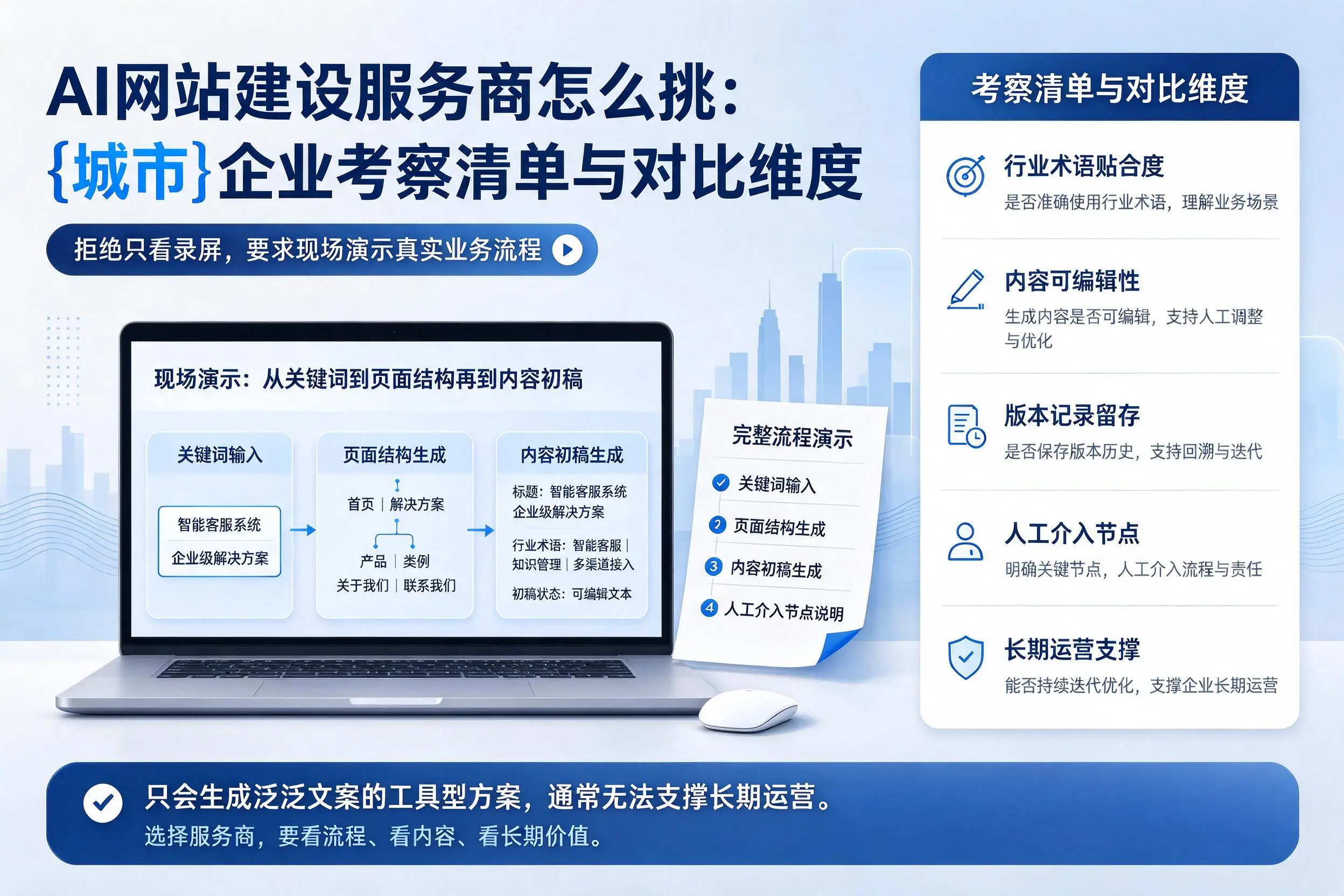 AI网站建设服务商怎么挑:重庆郊县企业考察清单与对比维度