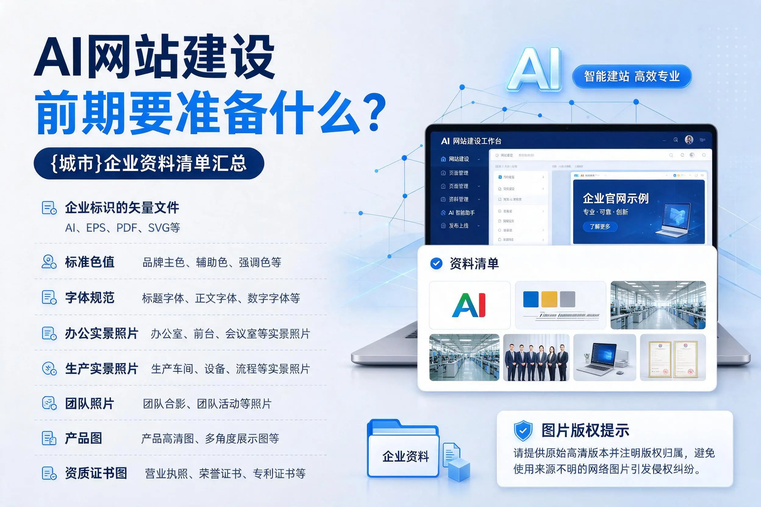 AI网站建设前期要准备什么?重庆郊县企业资料清单汇总