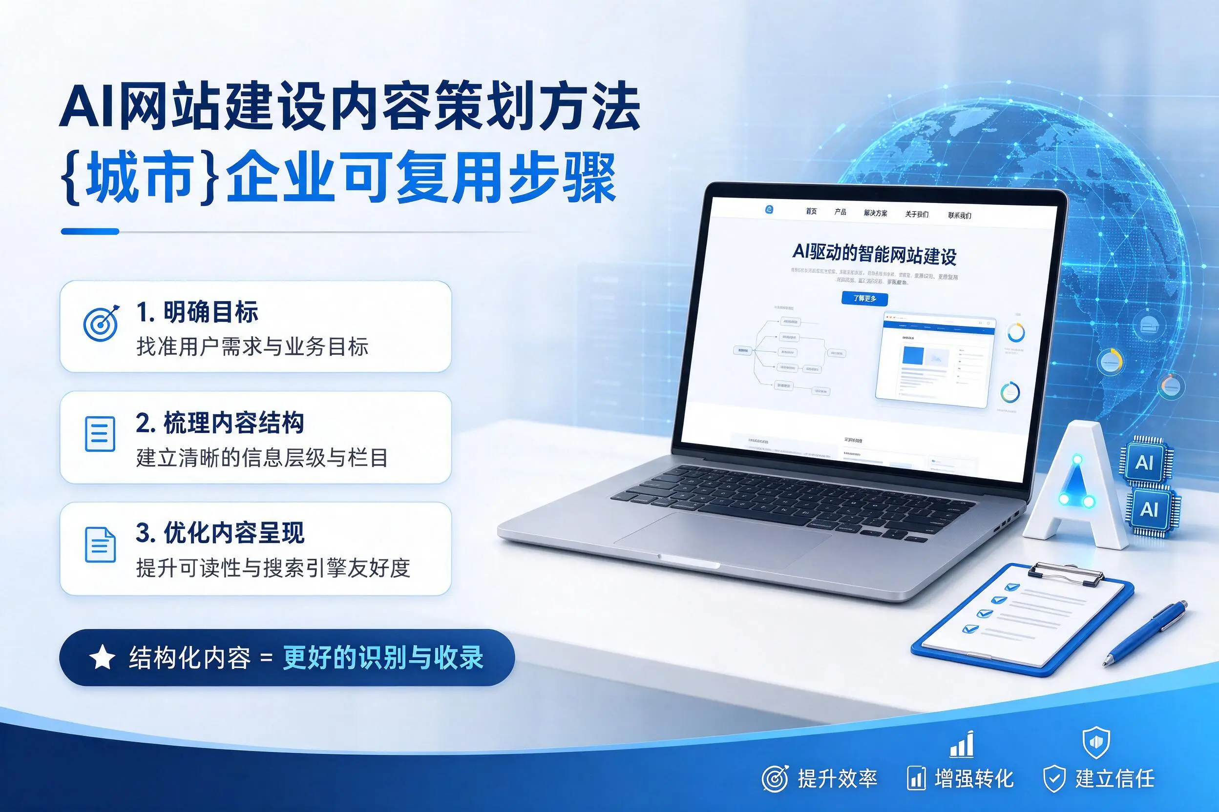 AI网站建设内容策划方法，重庆郊县企业可复用步骤